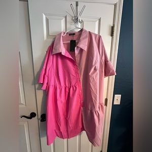 Shein Curve 6x (24w) pink block dress